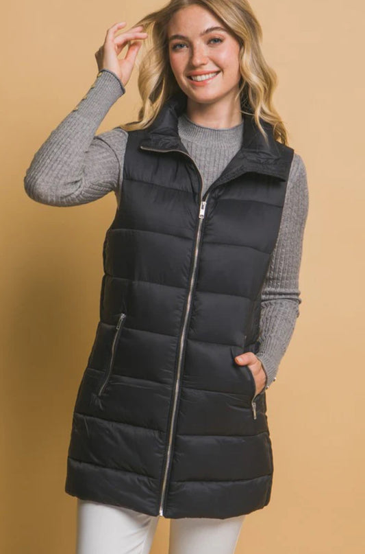 Cold And Calculated Longline Puffer Vest