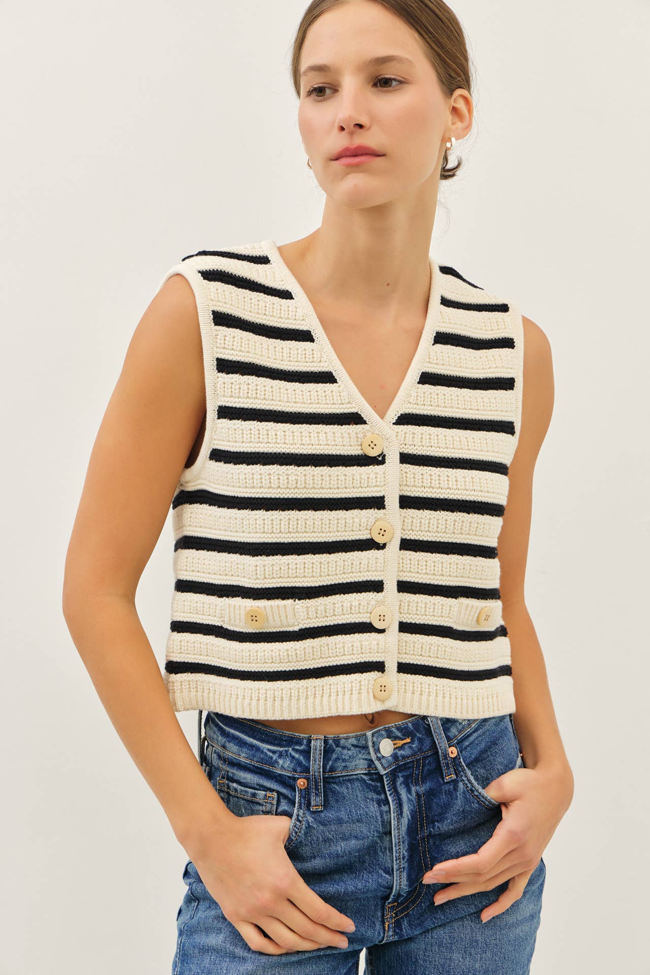 Self Assured Striped Sweater Vest