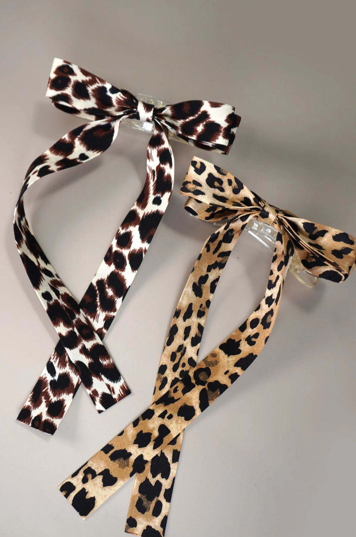 Leopard Bow Hair Pin Clips