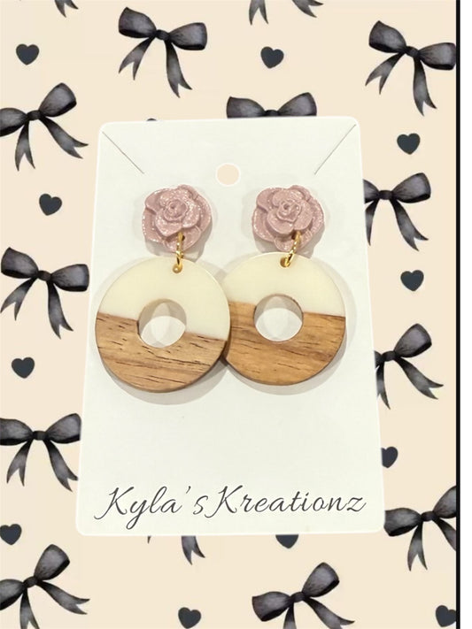Lilac “Wooden” Earrings