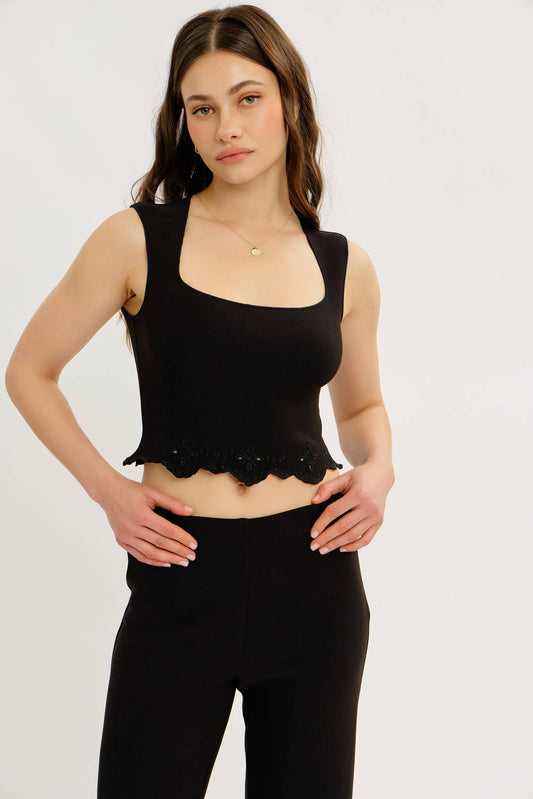 Eyelet Sophistication Top