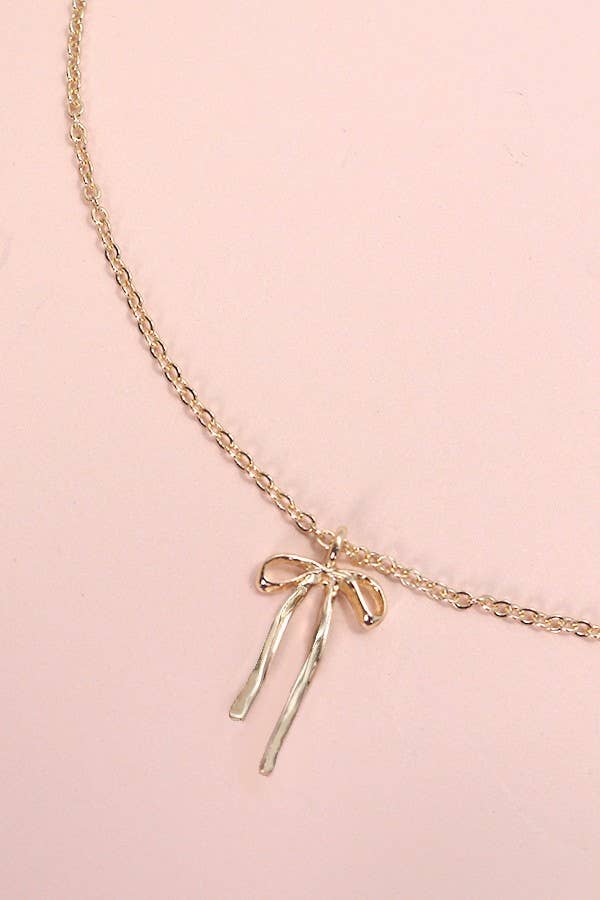 LONG BOW RIBBON NECKLACE