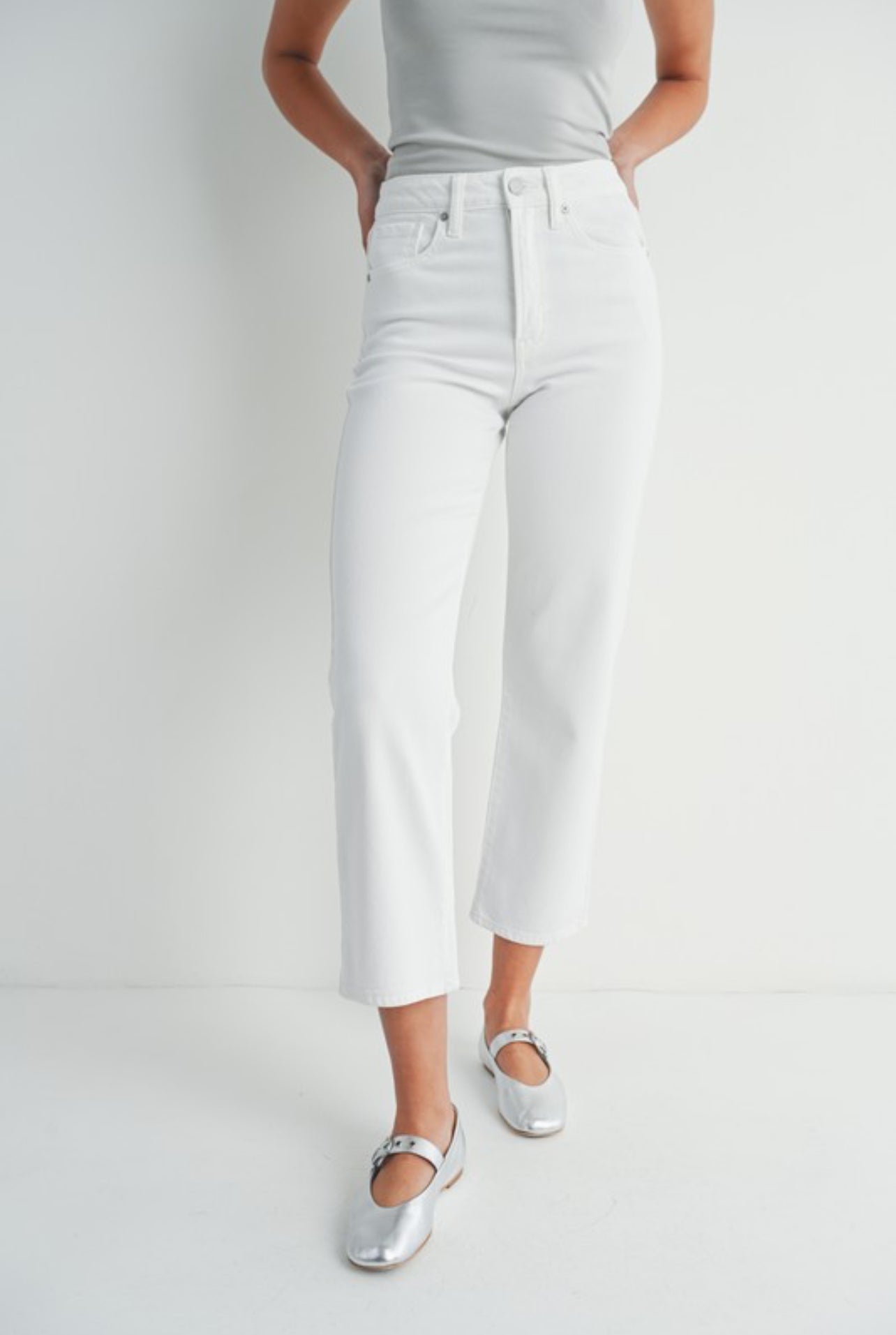 Wait With You White Denim Jeans