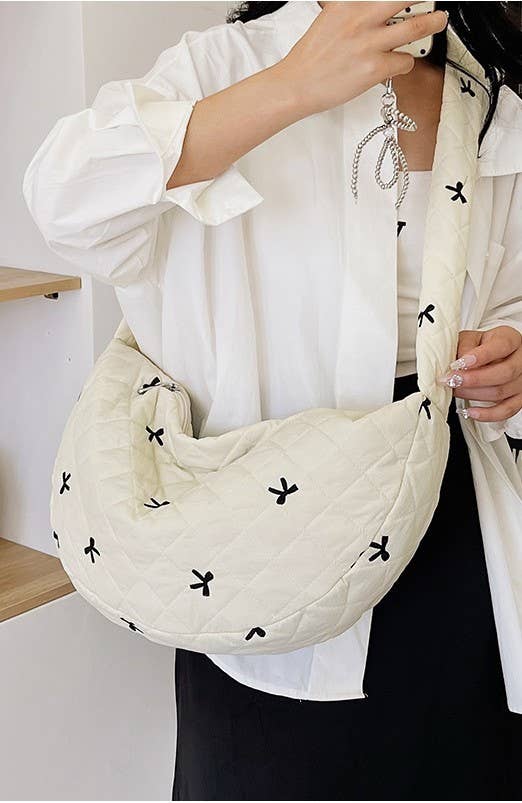 Quilted Bow Shoulder Bag