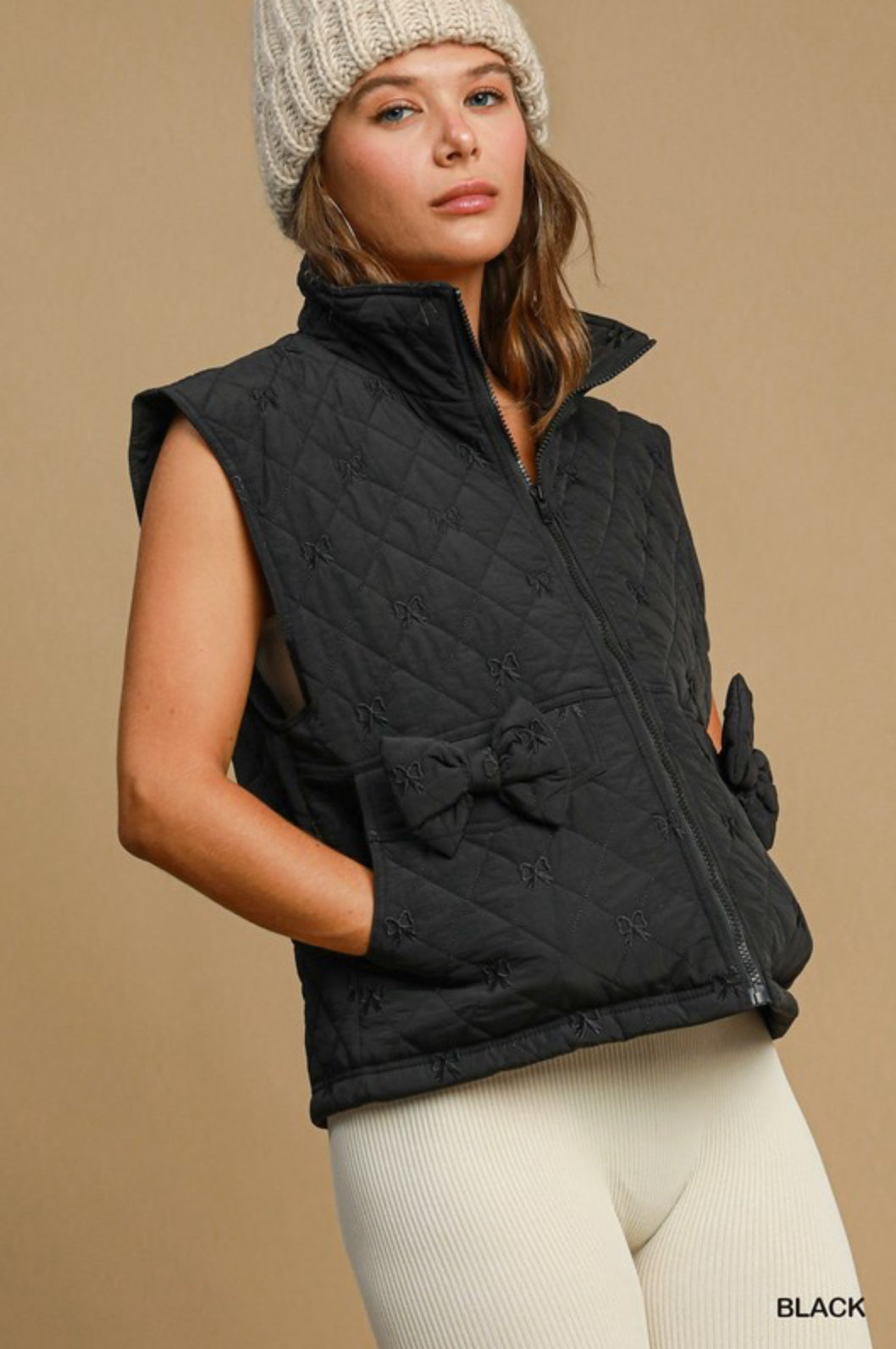 Quilted Bow Vest