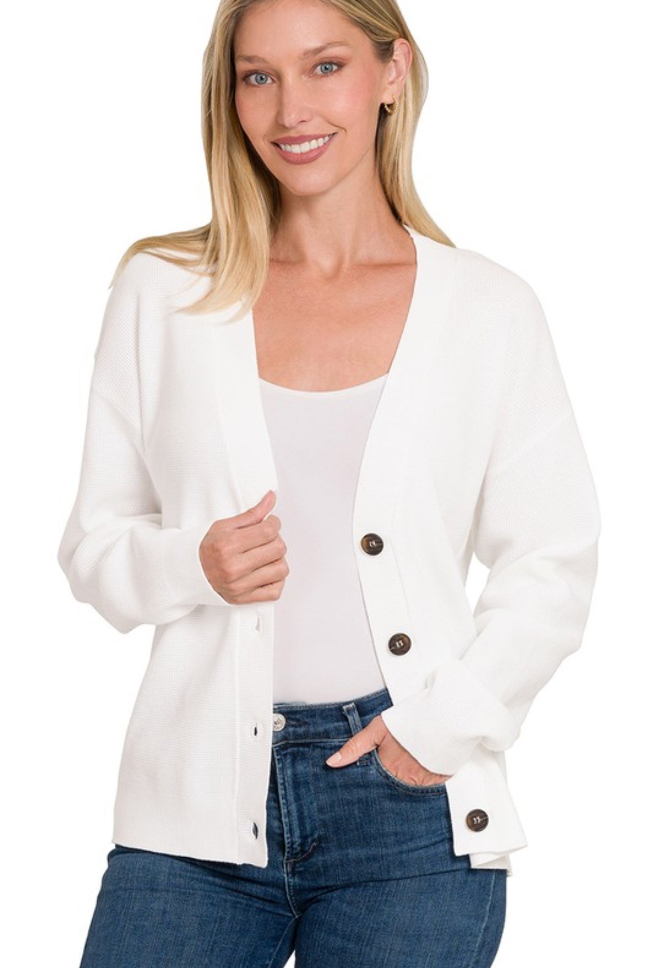 Cora Cardigan Sweater In Off White