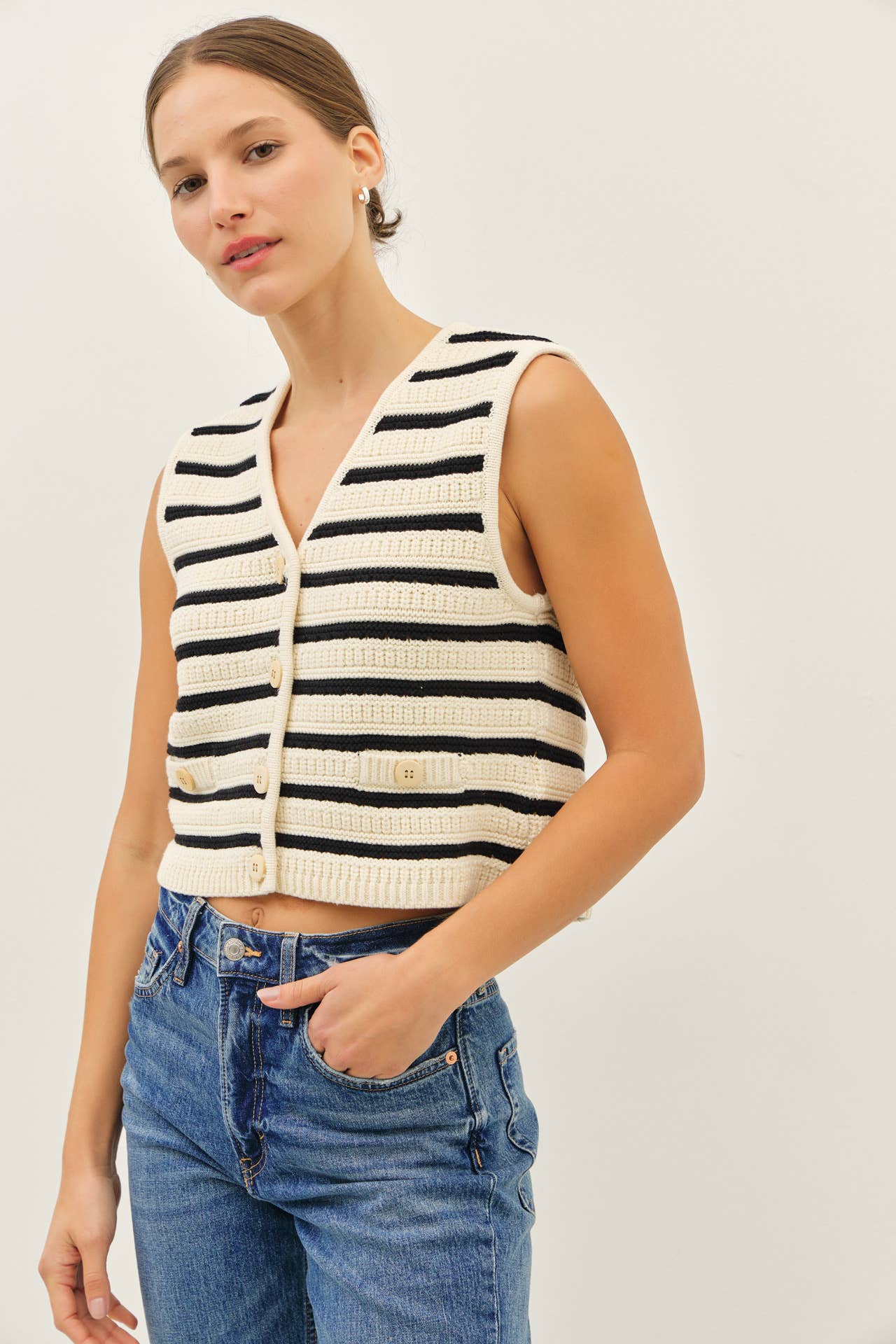 Self Assured Striped Sweater Vest