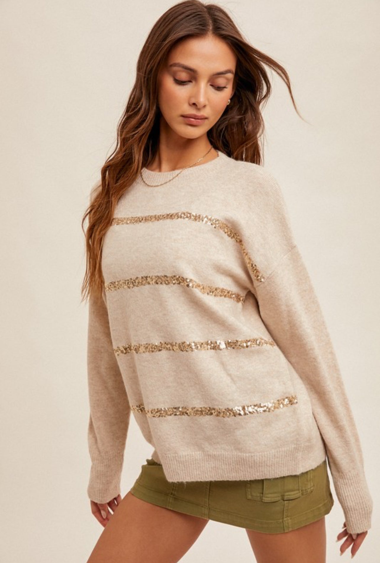 Sparkle Your Way Through Sweater In Gold