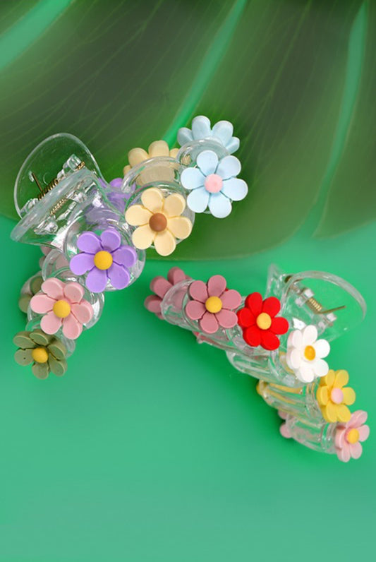 Embellished Floral Claw Clip