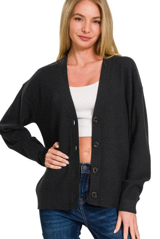 Cora Cardigan Sweater In Black
