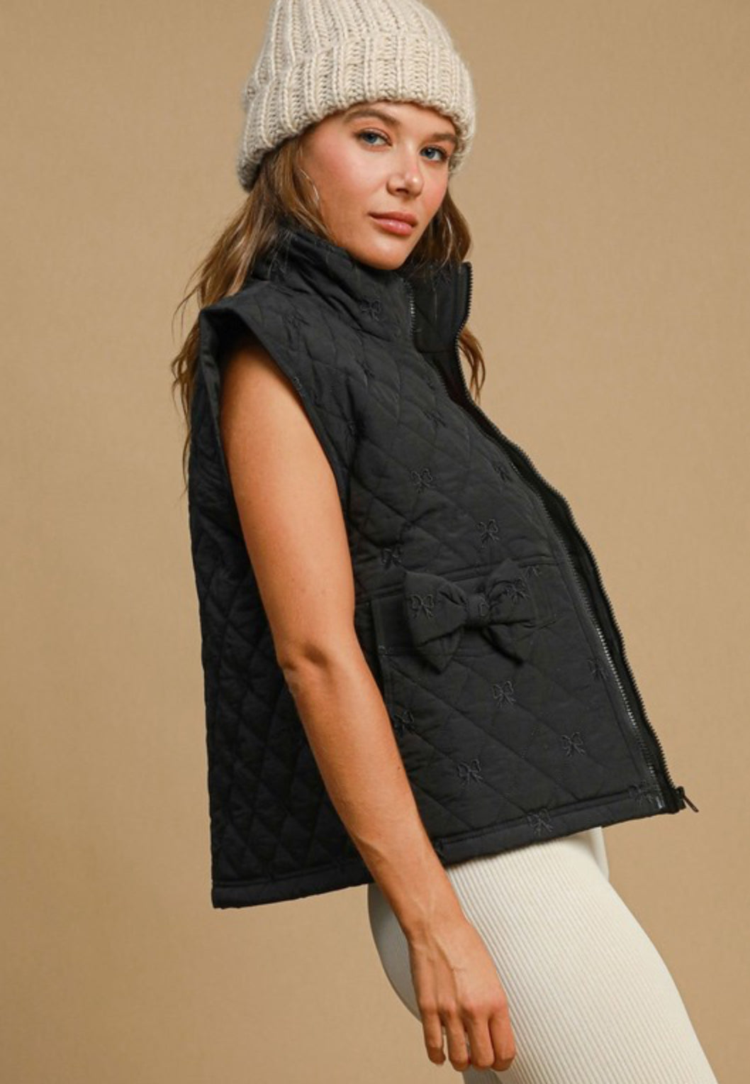 Quilted Bow Vest