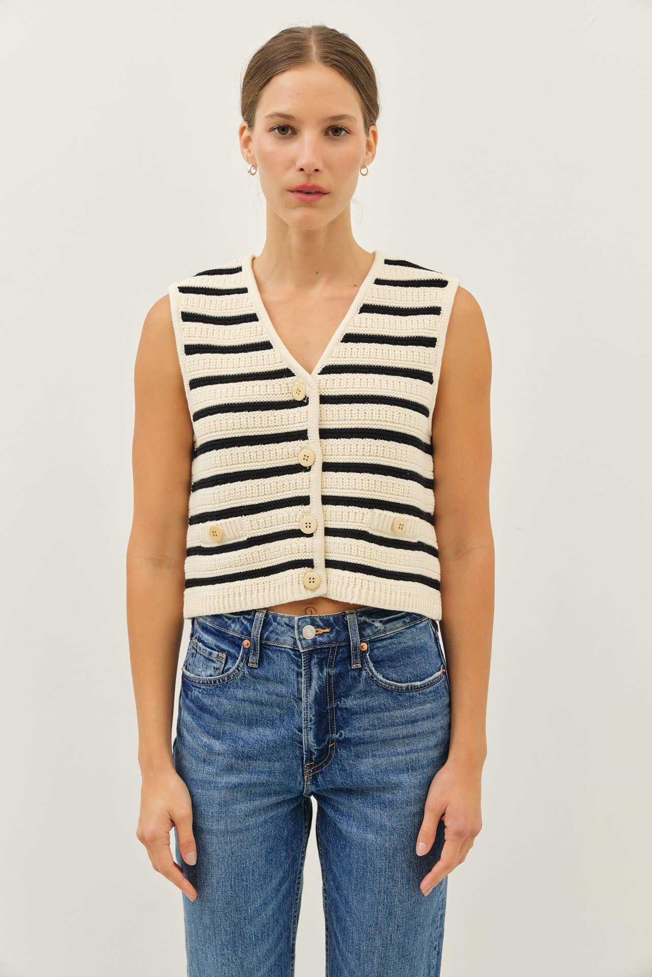 Self Assured Striped Sweater Vest