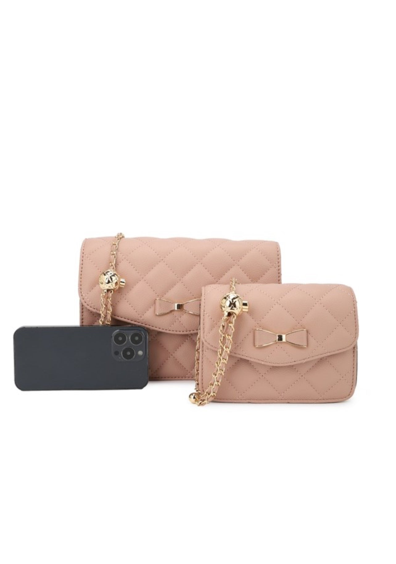 Blossom Quilted Shoulder Bag Set