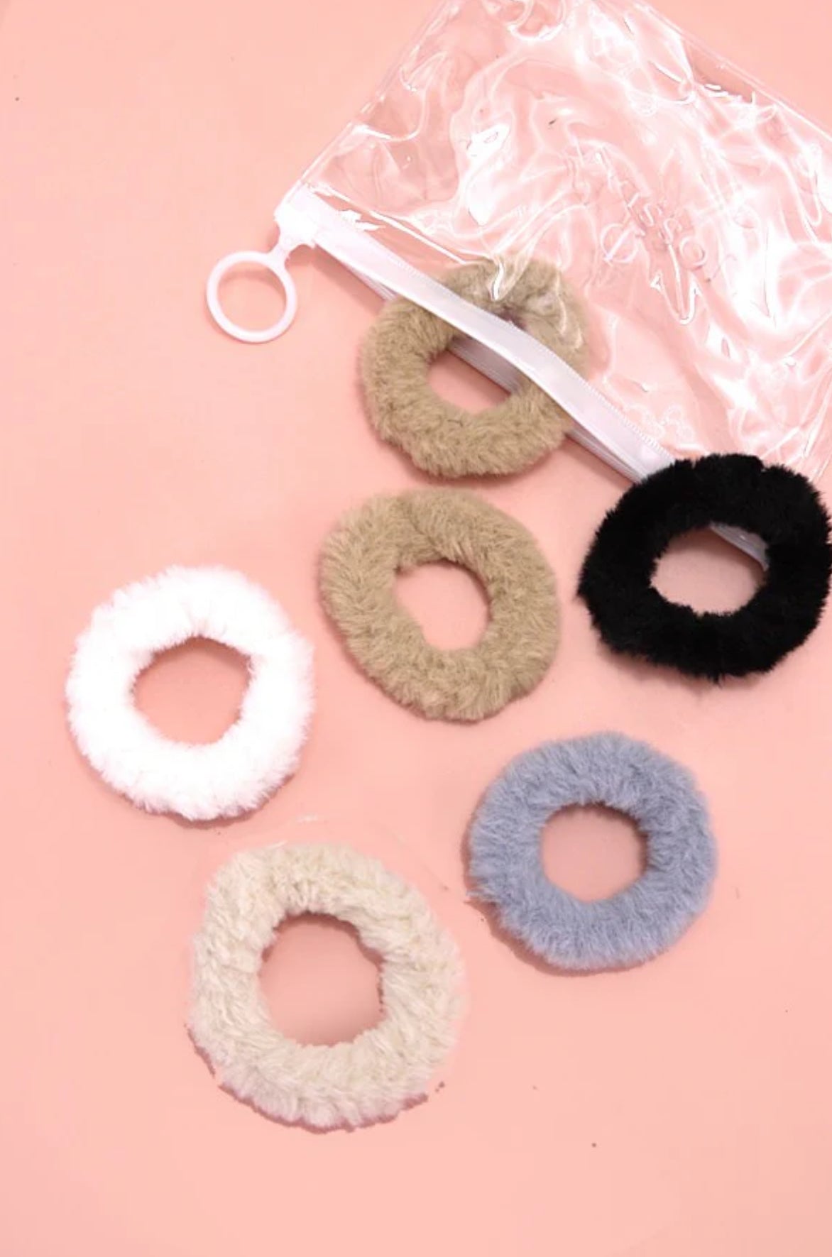 Soft Fuzzy Scrunchies Set Of 6