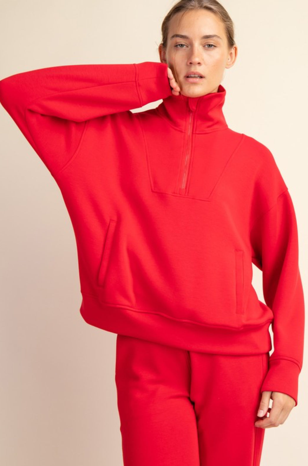 The Ultimate Quarter Zip Pullover In Red