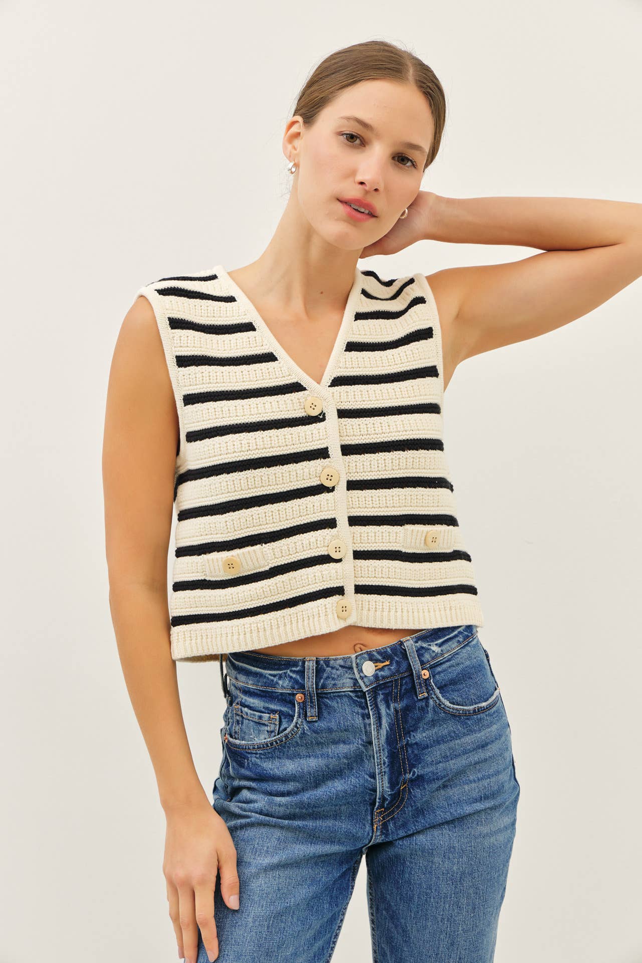 Self Assured Striped Sweater Vest