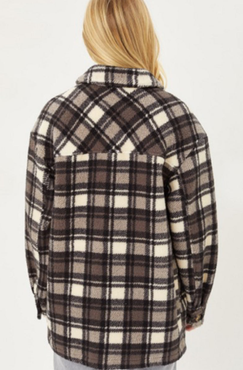 All The Hype Sherpa Fleece Shacket