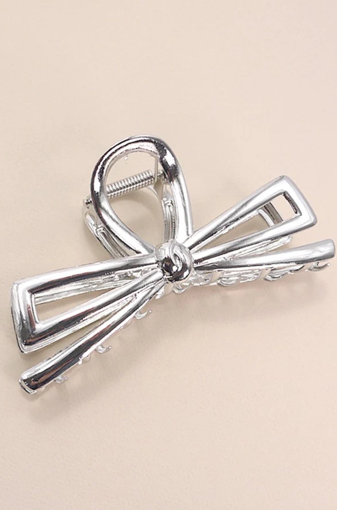 Jumbo Metallic Bow Claw Clip