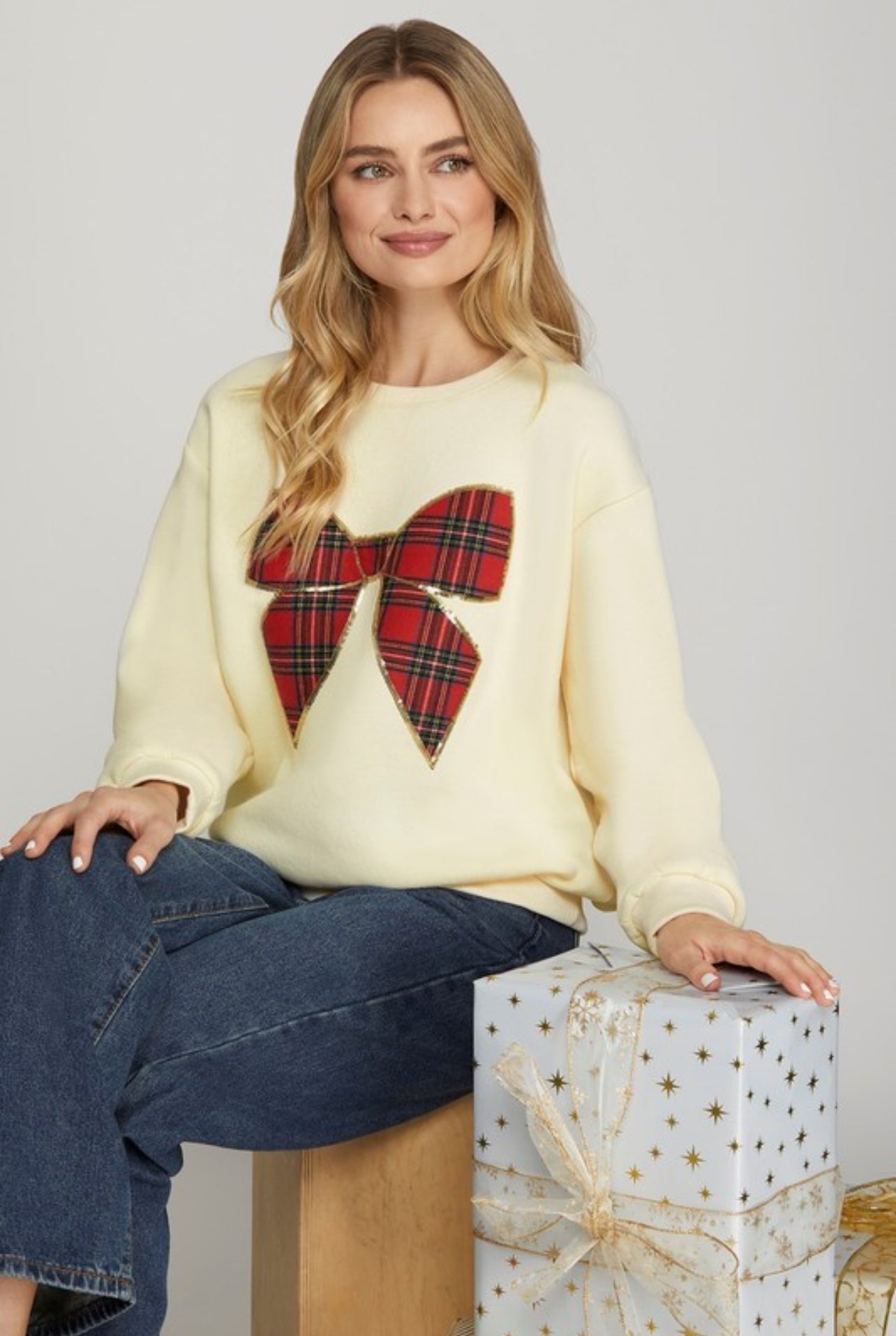 Luxurious In A Plaid Bow Top