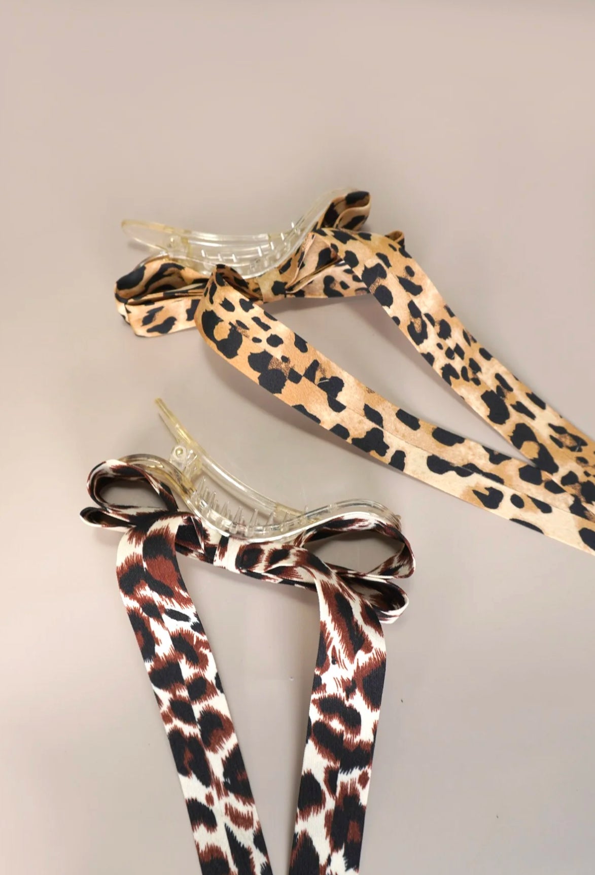 Leopard Bow Hair Pin Clips