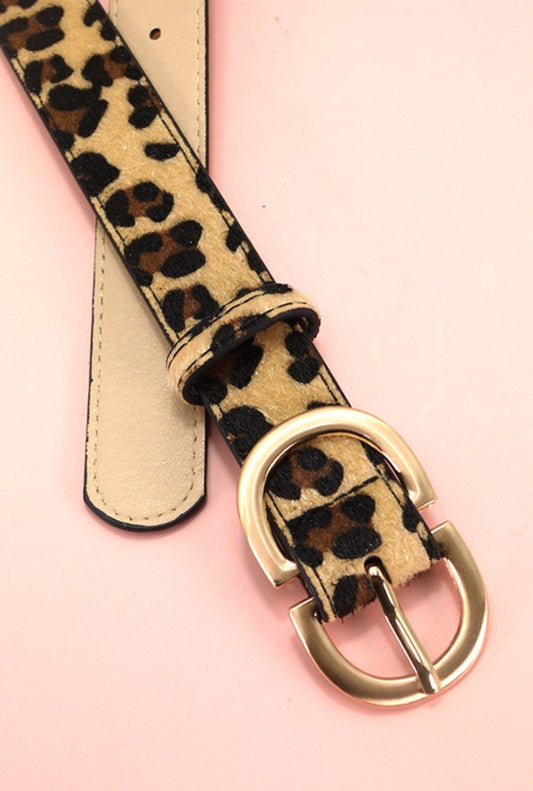 Double Buckle Leopard Belt