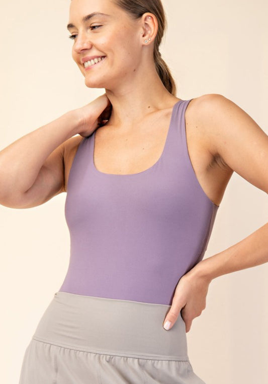 SAB Recycled Bodysuit In Dusty Purple