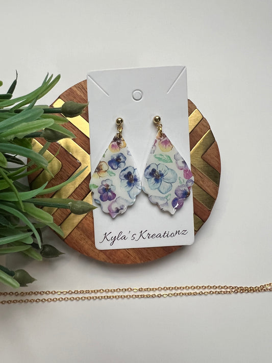 Purple floral teardrops