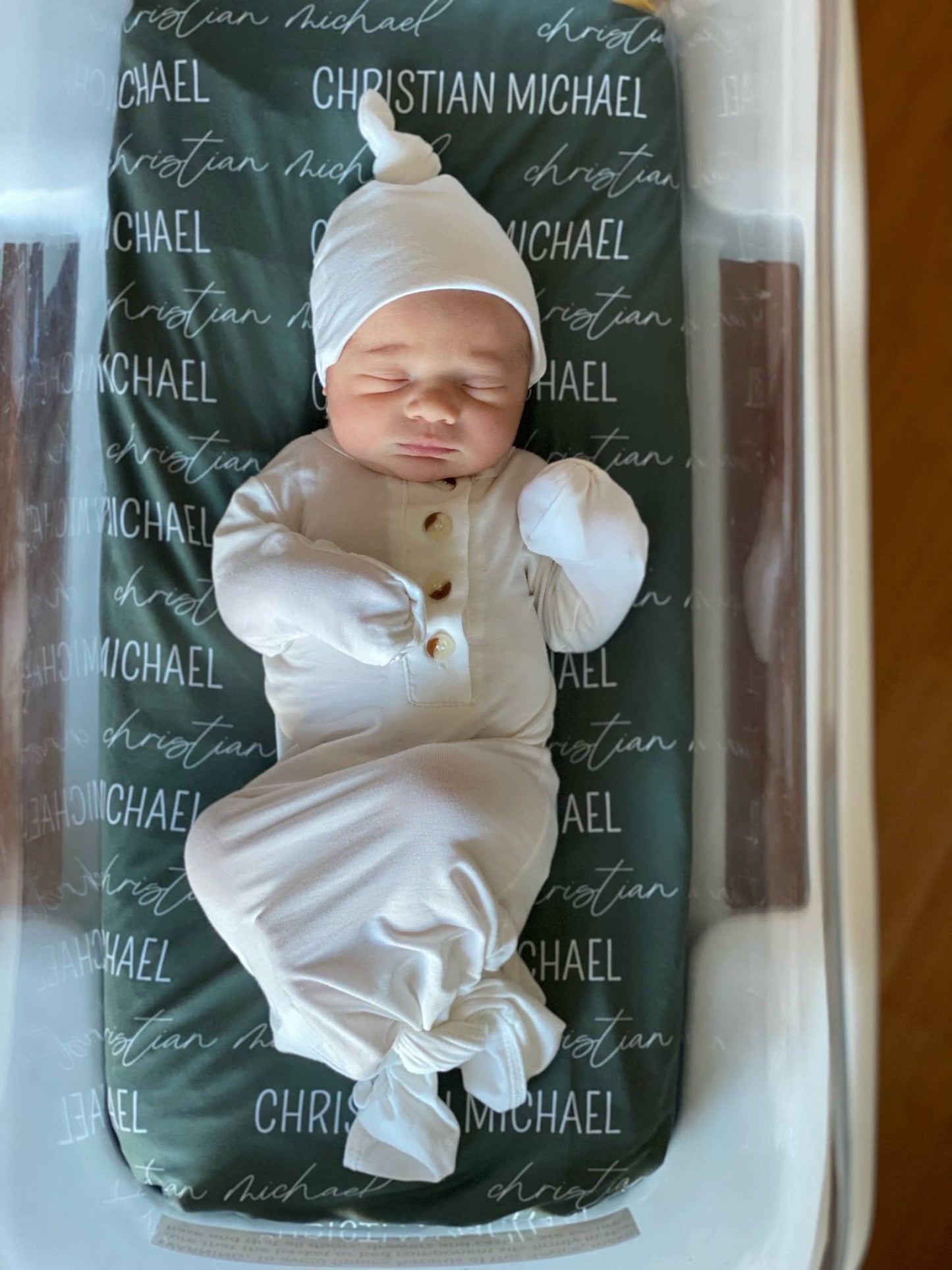 Newborn Knotted Baby Gown & Hat