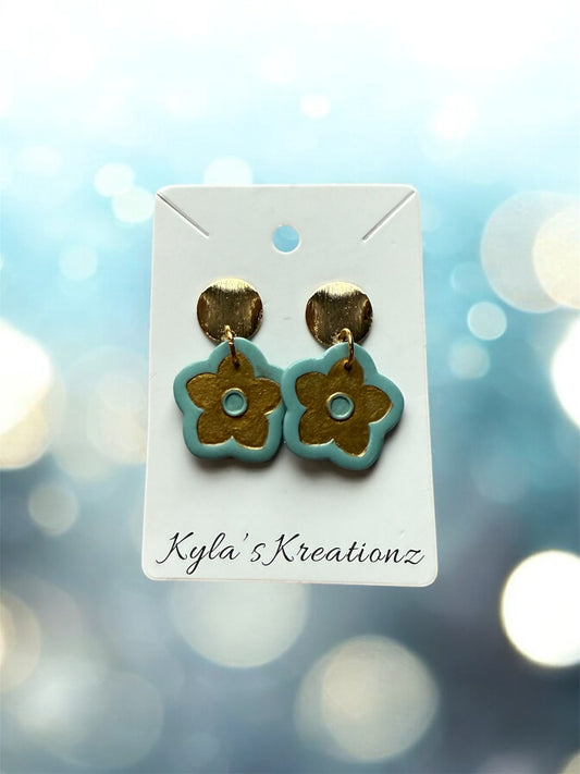 Gold/teal flowers