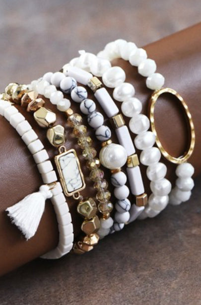 White Turquoise Bracelet Set