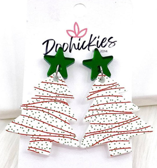 Christmas Tree Star Cake Earrings