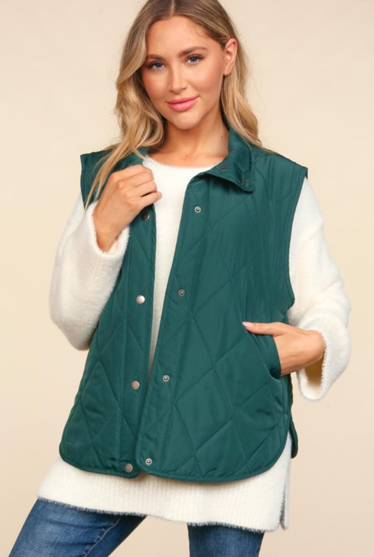 Quilted Warmth Vest In Hunter