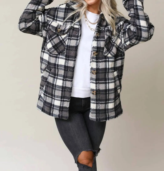 All The Hype Sherpa Fleece Shacket