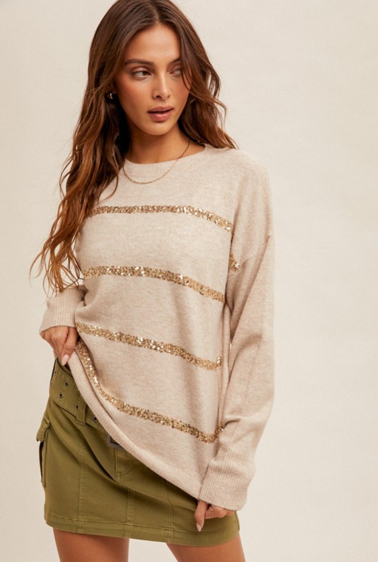 Sparkle Your Way Through Sweater In Gold