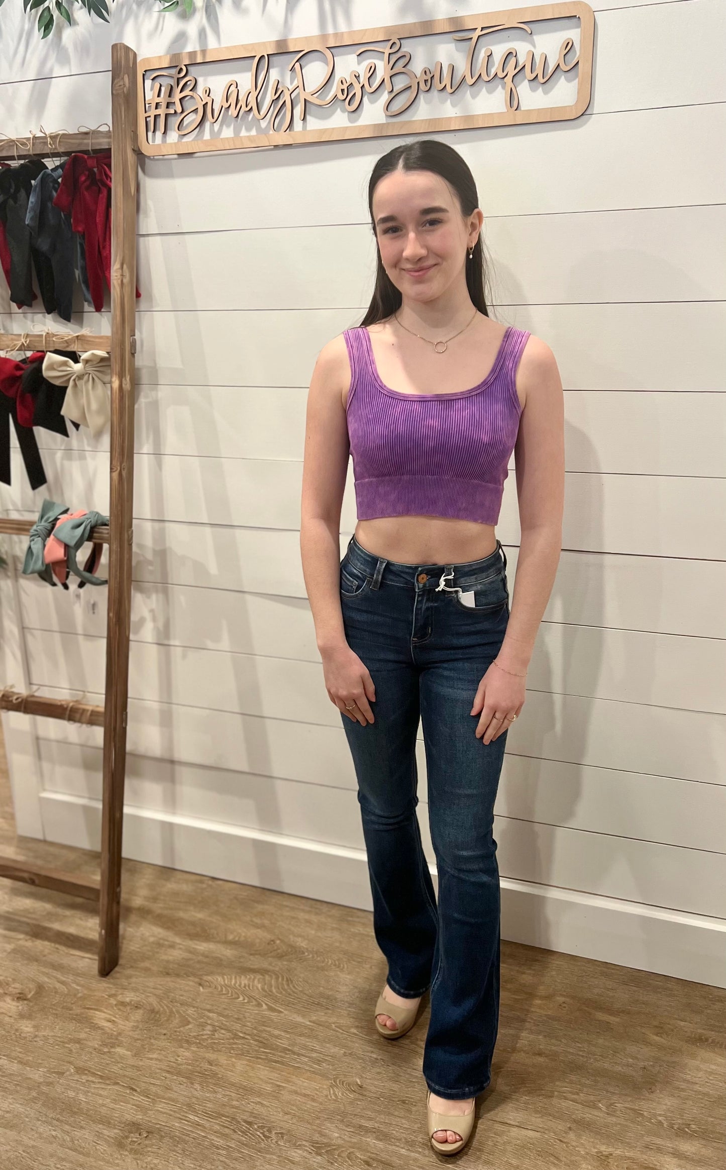 Selina Cropped Tank In Purple