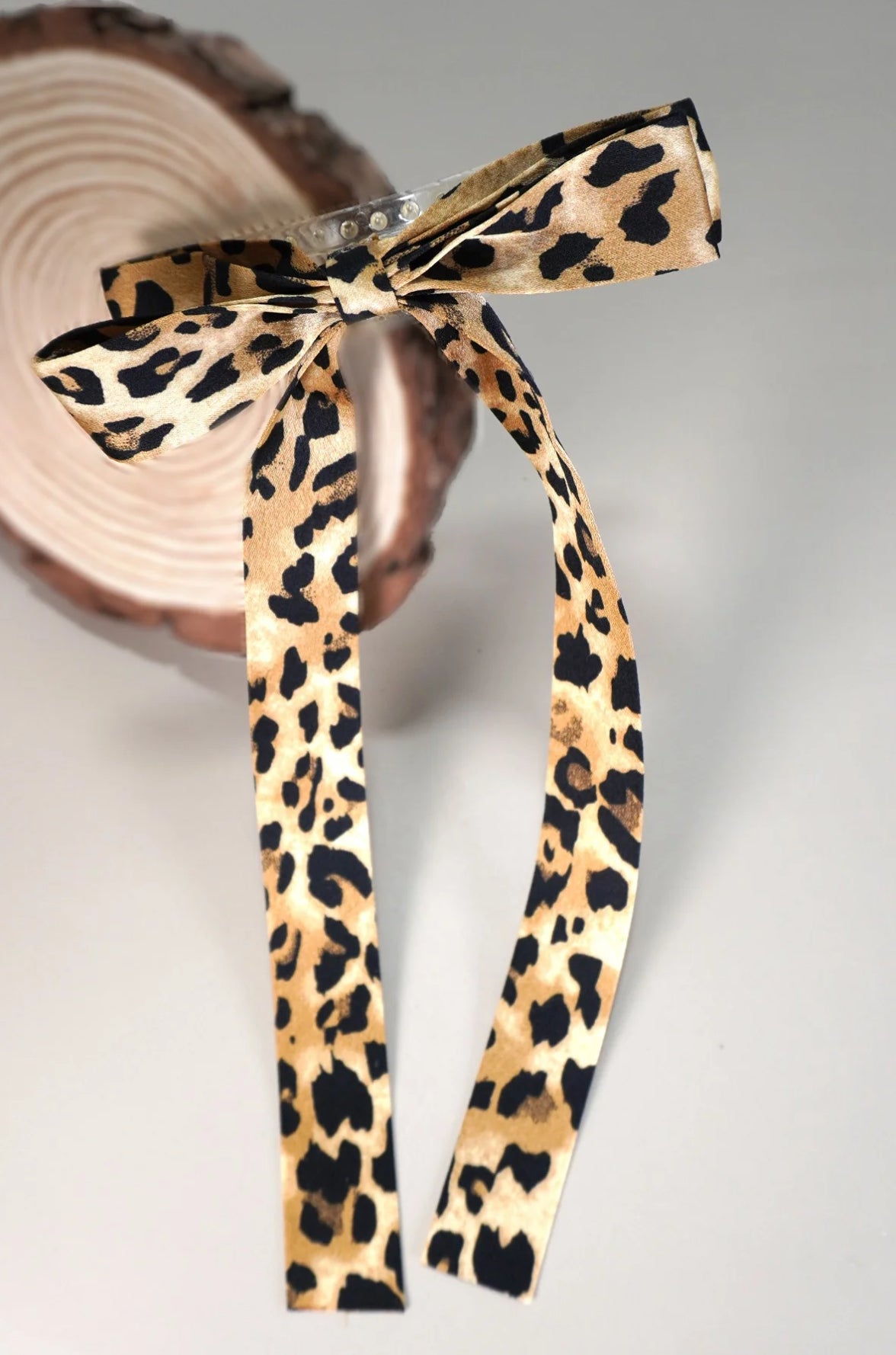 Leopard Bow Hair Pin Clips