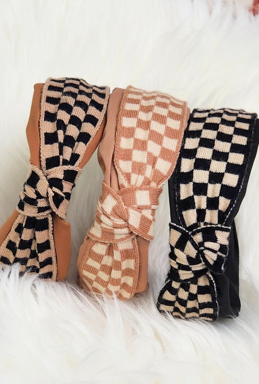 Checker Check Knot Headband