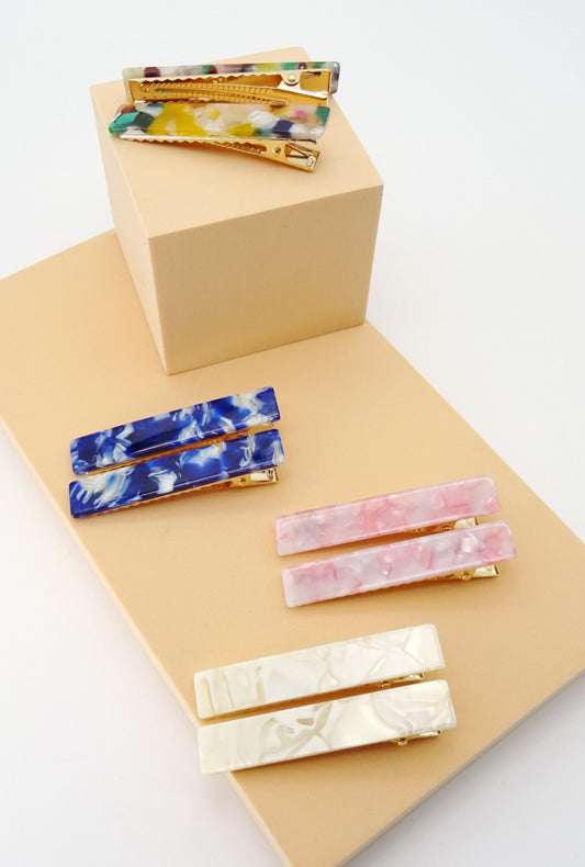 Marbled Effect Hair Clips