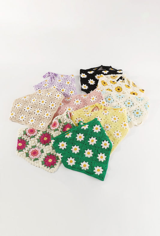 Retro Crochet Headscarf