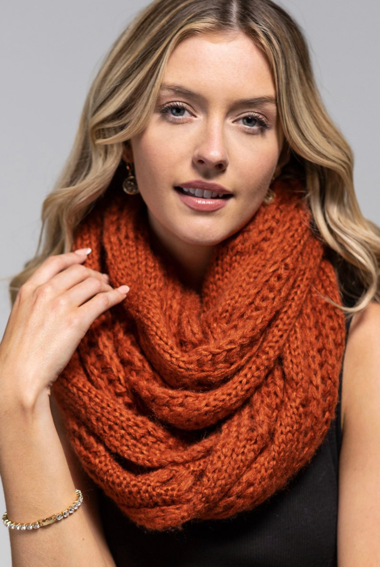 Cable Knit Infinity Scarf