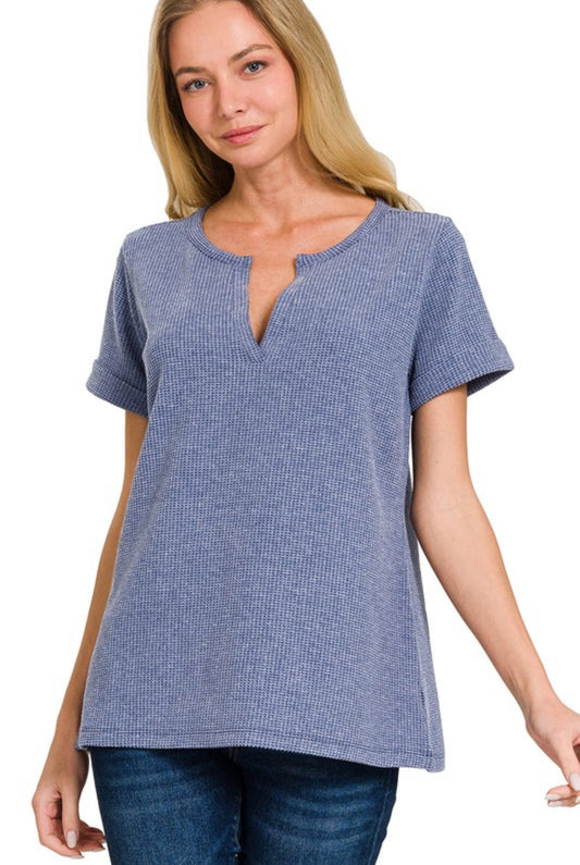 Come Right Back Top In Denim