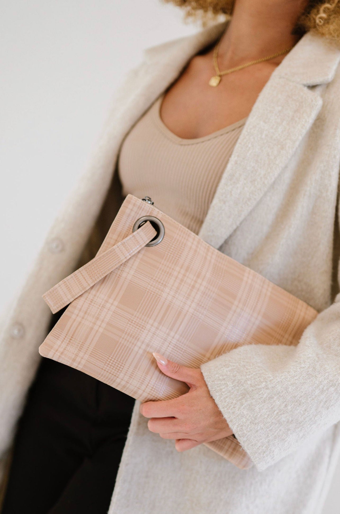 Zara Oversized Clutch In Khaki