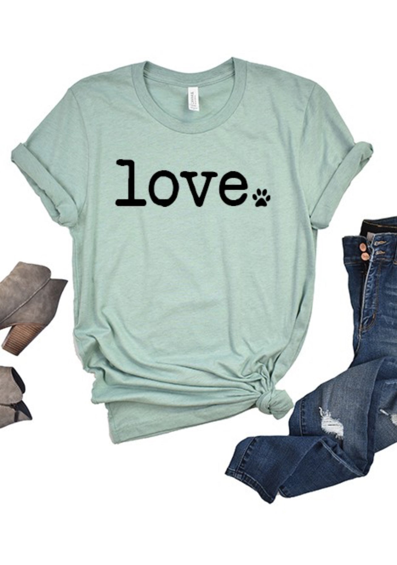 Love Pet Graphic Tee In Seafoam