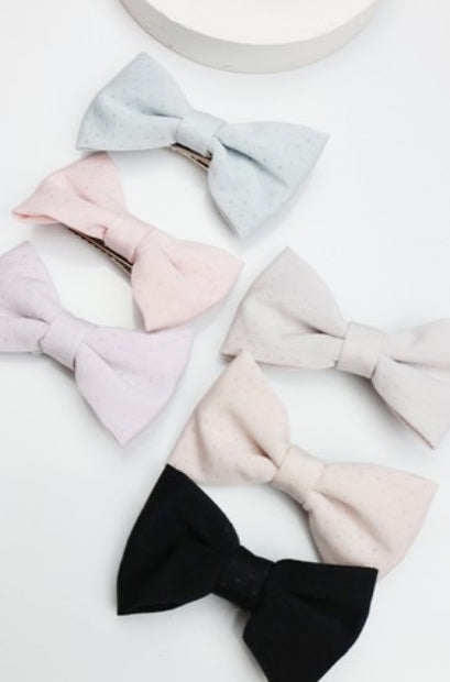 Texture Bow Clip Set