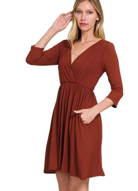 Perfect Everyday Dress In Rust