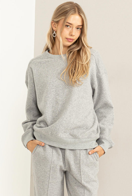 Just A Hint Crewneck In H. Grey