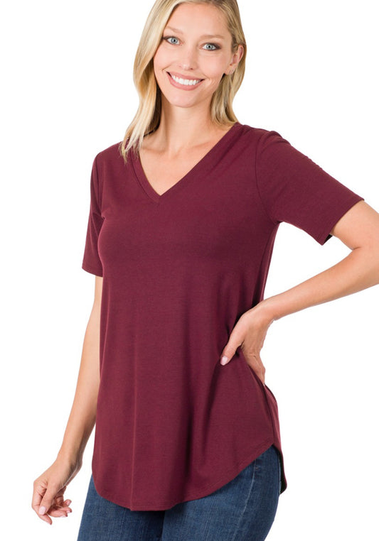 Breath Of Fresh Air Top In Burgundy