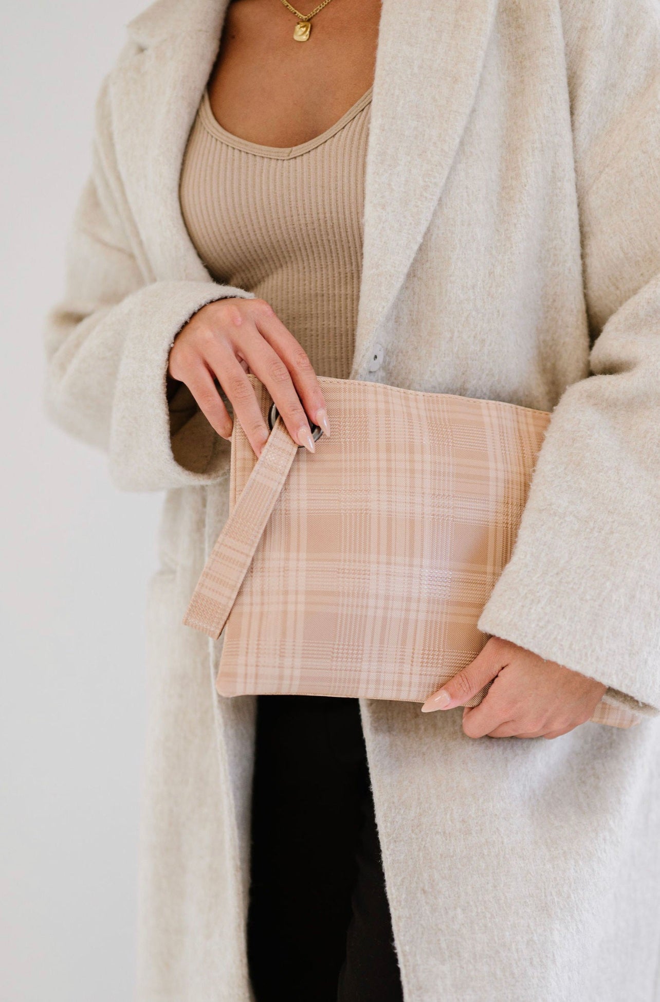 Zara Oversized Clutch In Khaki