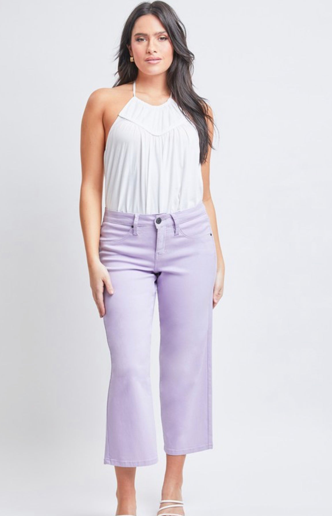 Molly High-Rise Wide Leg Pant In Lavender