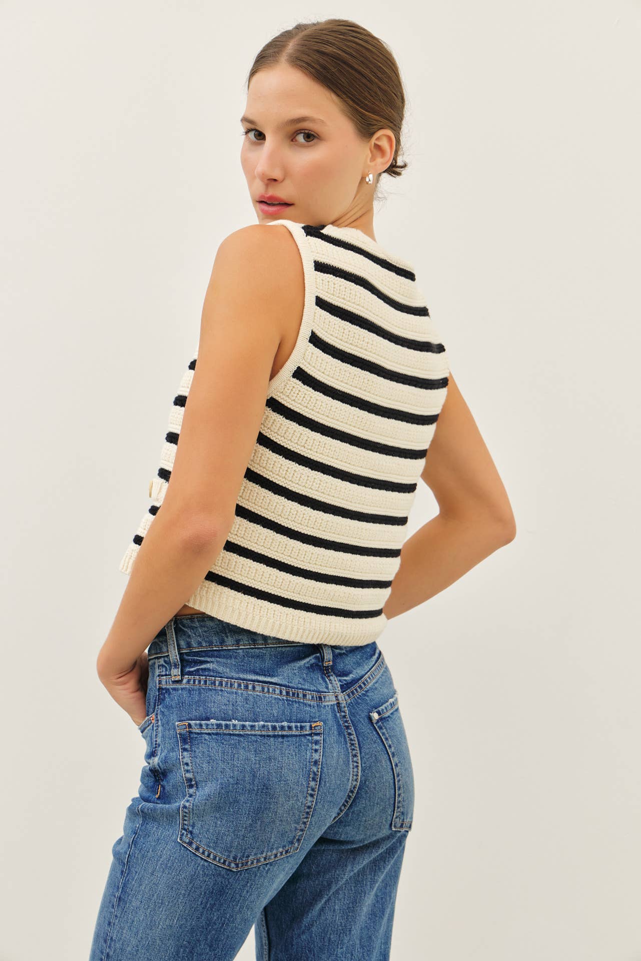 Self Assured Striped Sweater Vest
